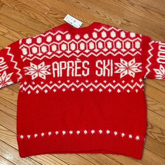 Primark Red Apres Ski Sweater - Oversized- Women’s size L - NWT - Picture 4 of 13